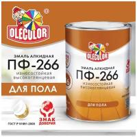 Эмаль ПФ-266 для пола OLECOLOR (Артикул: 4300000273; Цвет: Красно-коричневый; Фасовка = 1,9 кг)