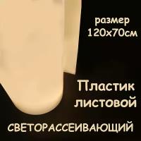 Пластик листовой белый светорассеивающий 0,5 мм транслюцентный 120*70 см