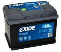 EXIDE EB602 EB602 EXIDE Excell аккумулятор 12V 60Ah 540A ETN 0(R+) B13 242x175x175 14kg 3661024034630