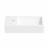 Подвесная/накладная раковина для ванной Wellsee WC Area 151804000: прямоугольная, ширина умывальника 45 см, цвет глянцевый белый