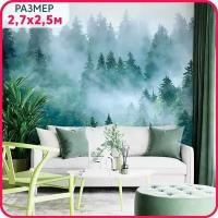 Фотообои на стену флизелиновые BRUSH STUDIO "Туманный лес" с рисунком лес в тумане в гостиную, спальню и кухню 270x250 см