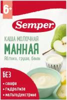 Semper - каша мол. манная с яблоком, грушей и бананом, 6 мес, 180 гр
