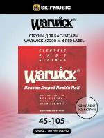 Струны для бас-гитары Warwick 42200 M 4 Red Label 45-105, Warwick (Варвик)