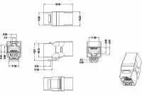 Проходной адаптер Hyperline (coupler) RJ-45(8P8C) формата Keystone Jack, категория 6, 4 пары, экранированный