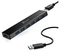 USB Type-A 3.0 концентратор j5create на 7 USB. Питание: от USB 5В/4А, от сети 100-240 50/60 Гц