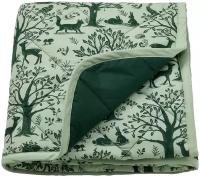 Одеяло ИКЕА ТРОЛЛДОМ 96x96 см лесные животные/зеленый
