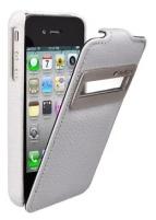 Кожаный чехол Melkco для Apple iPhone 4/4S - Jacka ID Type - белый