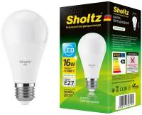 Светодиодная лампа Sholtz груша 16Вт E27 4200К А60 175-265В пластик