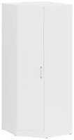 Шкаф угловой белый Стандарт, цвет белый, ШхГхВ 81,2х81,2х200 см., универсальная дверь, боковина для соединения со шкафами глубиной 52 см
