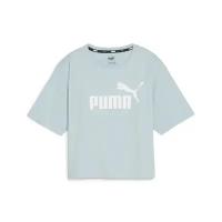 Футболка PUMA Essentials Logo Cropped Women's Tee, размер XS, синий