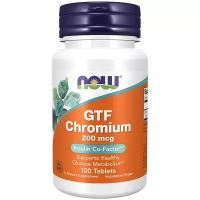 NOW GTF Chromium 200 мкг 100 табл сжигает жир, снижает сахар