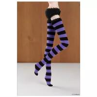 Dollmore 12 inches Striped Stocking Black and Violet (Чёрно-фиолетовые чулки для кукол Пуллип 31 см / Блайз / Доллмор)