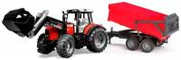 Трактор Bruder Massey Ferguson 7480 с погрузчиком и прицепом