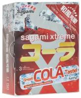 Sagami Ароматизированные презервативы Sagami Xtreme Cola - 3 шт