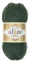 Пряжа Alize Diva, 100 % акрил, 100 г, 350 м, 5 шт., 273 хаки 350 м