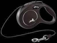 Поводок-рулетка Flexi New Classic CAT cord XS, 3 м, 8 кг, черный
