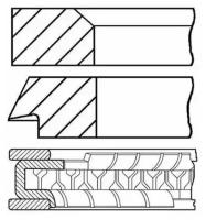 0878370000 GOETZE Кольца поршн. компл. на 1 цил. fiat tipo 1 6 *