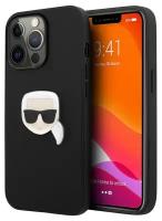 Чехол Karl Lagerfeld Karl's head Patch (metal) Hard для iPhone 13 Pro, черный