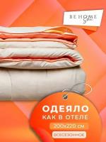 Одеяло евро всесезонное 200х220 см, теплое для сна, для дома, для дачи, чехол тик (200/220, 200 на 220)