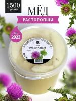 Мед с расторопши 1500 г, полезный пп продукт, диетическое питание, сладости к чаю без сахара/ полезный подарок/ для иммунитета