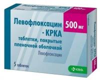 Левофлоксацин-крка, таблетки покрыт. плен. об. 500 мг. 5 шт