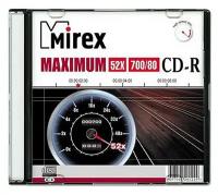 Диск CD-R Mirex "Maximum" 700MB, 52x, SLIM-футляр (UL120052A8S)