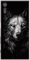 Силиконовый чехол на Sony Xperia XZ / Сони Иксперия ХЗ Волк черно белый
