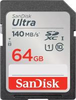 Карта памяти SDXC 64ГБ Class10 Sandisk Ultra UHS-I (sdsdunb-064g-gn6in)