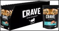 Корм консервированный полнорационный CRAVE для взрослых кошек с Лососем, 70г х 30 штук в упаковке