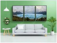 Модульный постер "Ледник, аргентина, южная америка" 180x90 см. из 3х частей в тубусе, без рамки
