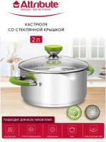 Кастрюля с крышкой 18х10.5см 2л LIME