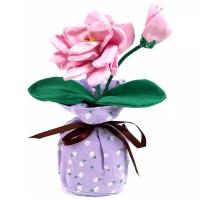 Декоративный тканевый цветок «Бамбу Роза» розовая