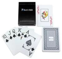 Игральные карты "Poker club", пластиковые, синяя рубашка