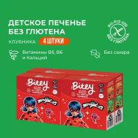 Печенье детское Bitey Леди Баг Клубника без глютена, 4 шт по 125 гр