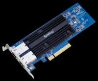 Synology E10G18-T2 Сетевая карта с двумя портами RJ-45 10GBASE-T PCIe 3 4x (низкопрофильная планка), поддержка функций: Разгрузка контрольной суммы TC