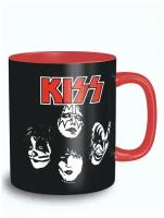 Кружка красная музыка kiss кисс симмонс, стэнли, крисс, фрейли - 6754