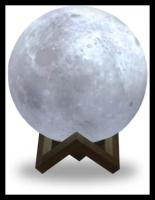 Светильник настольный Gauss NN001 3D Луна 1W 5V Li-ion 450mA D10см белый LED 1/6/24, материал арматуры дерево