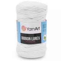 Пряжа YarnArt 'Ribbon Lurex' 250гр 110м (60% хлопок, 20% вискоза, полиэстер, 20% металлик) (721 белый) 4 шт