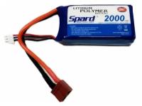 Аккумулятор Li-Po Spard 2000mAh, 7,4V, 20C, T‐plug для Remo Hobby 1/16, Himoto 1/18