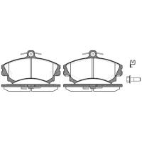 Дисковые тормозные колодки передние REMSA 0590.02 для Volvo S40, Mitsubishi Carisma (4 шт.)