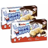 Шоколадно-молочное печенье Kinder Happy Hippo Cacao Киндер Хеппи Хиппо со вкусом какао (Германия), 104 г - 2 шт