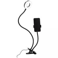Настольный светодиодный светильник ARTSTYLE TL-604B черный, диммируемый, с держателем для телефона, на прищепке