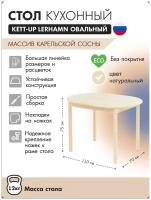 Стол кухонный овальный 79*110 KETT-UP ECO LERHAMN (лерхамн), KU365.1, деревянный без покрытия