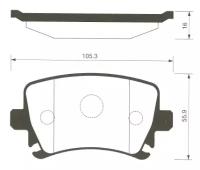 Колодки дисковые задние для audi a4/a6,vw golf v,skoda oсtavia 03 Sangsin SP2099