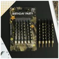 Свечи в торт "Birthday party", 6 шт, 9 х 15 см