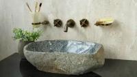 Гранитная раковина для ванной Sheerdecor Piedra 00504511410 из серого речного камня гранита