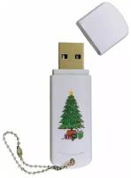 Подарочный USB-накопитель брелок С елочкой новогодняя флешка 4GB
