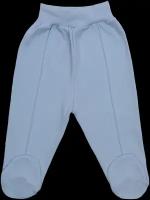 Ползунки высокие Clariss детские, под подгузник, закрытая стопа, пояс на резинке, размер 18 (56-62), светло-синий