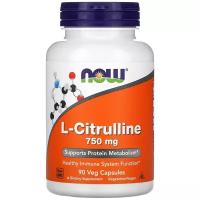 Цитруллин NOW FOODS L-Citrulline - L-цитруллин 750 мг 90 Вегетарианских капсул, Нейтральный