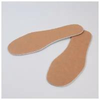 Стельки для обуви, утеплённые, универсальные, р-р RU до 44 (р-р Пр-ля до 45), 28 см, пара, цвет коричневый (арт. 5254717)
